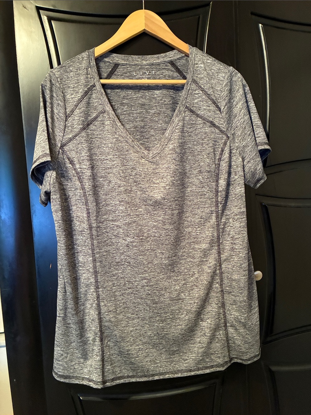 Lane Bryant Gray Heather V-Neck Short Sleeve Tee